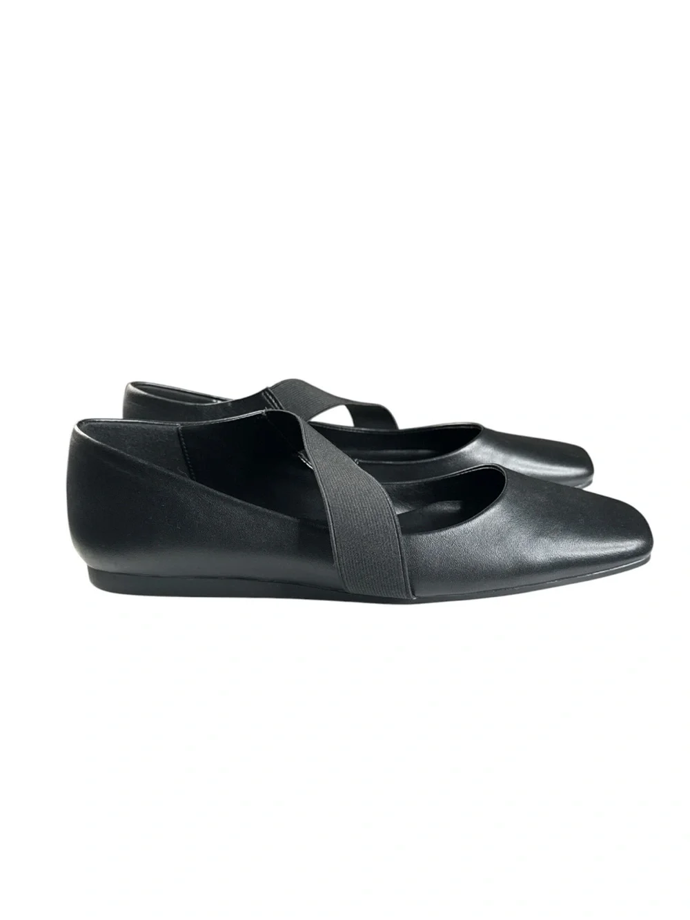BLONDO BRIELLE BLACK LEATHER WATERPROOF SQUARE TOE BALLET FLATS SIZE 9